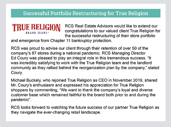Successful Portfolio Restructuring for True Religion